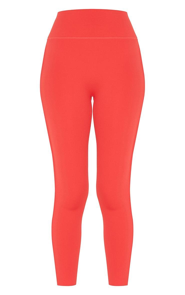  Red Sculpt Contrast Detail High Waist Gym Leggings Product Image