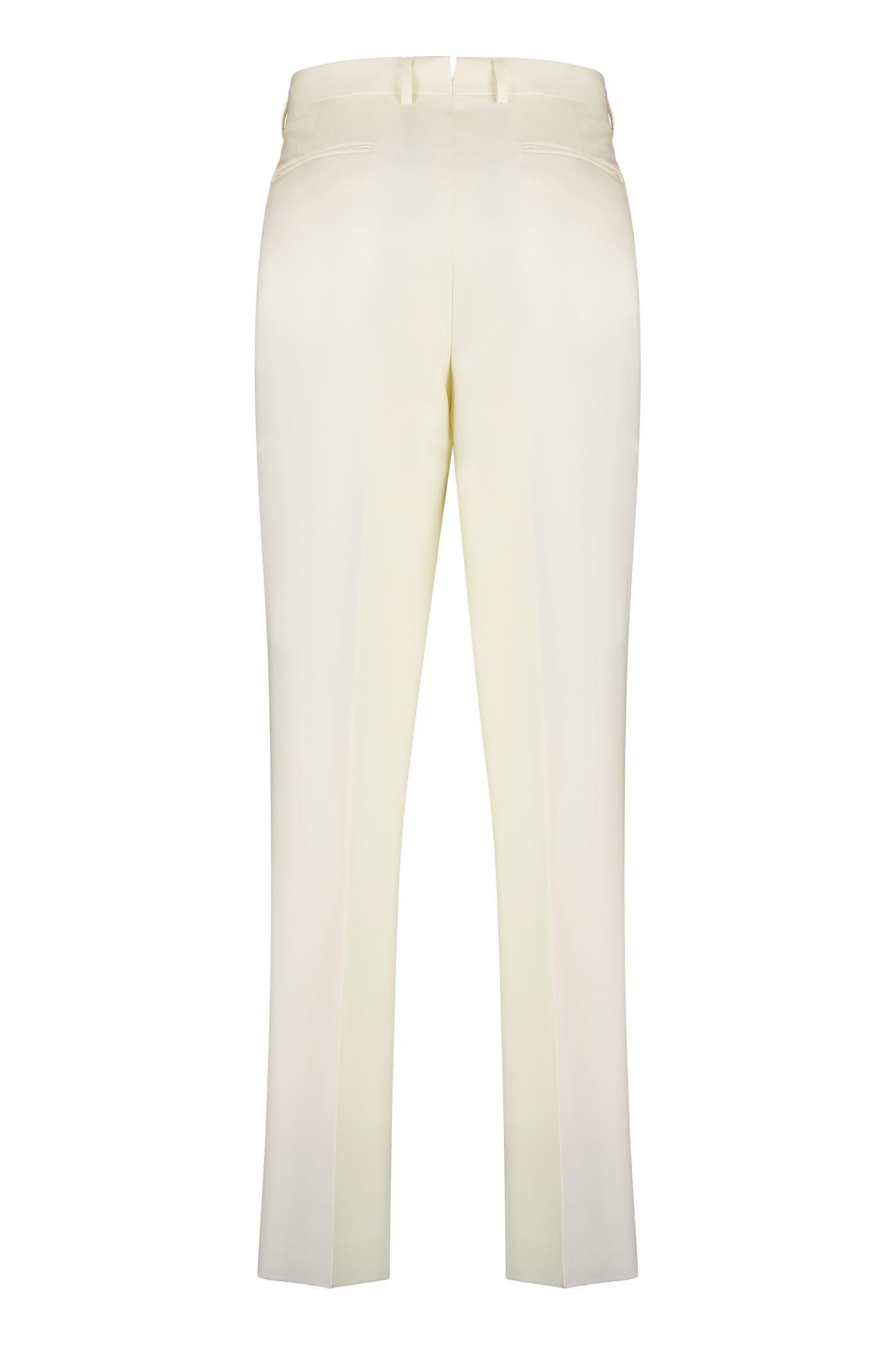 ZEGNA Tailored Wool Trousers In Beige Product Image