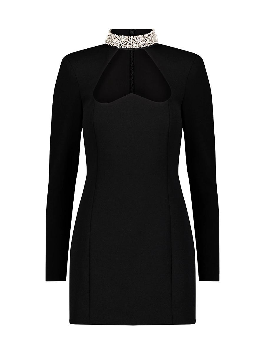 Womens Embellished Collar Cut-Out Minidress Product Image