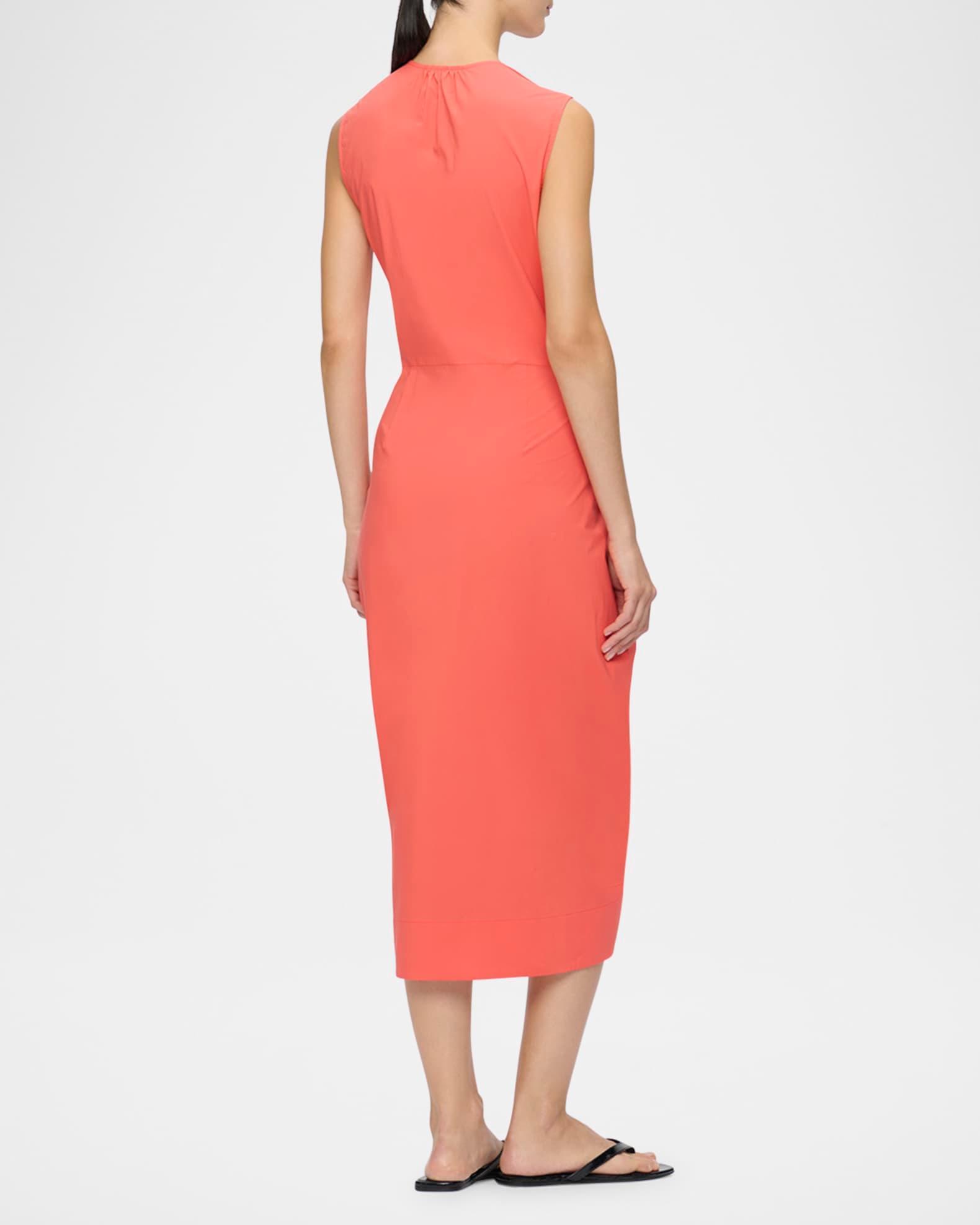 Agnes V-Neck Gathered Wrap Sleeveless Dress Product Image