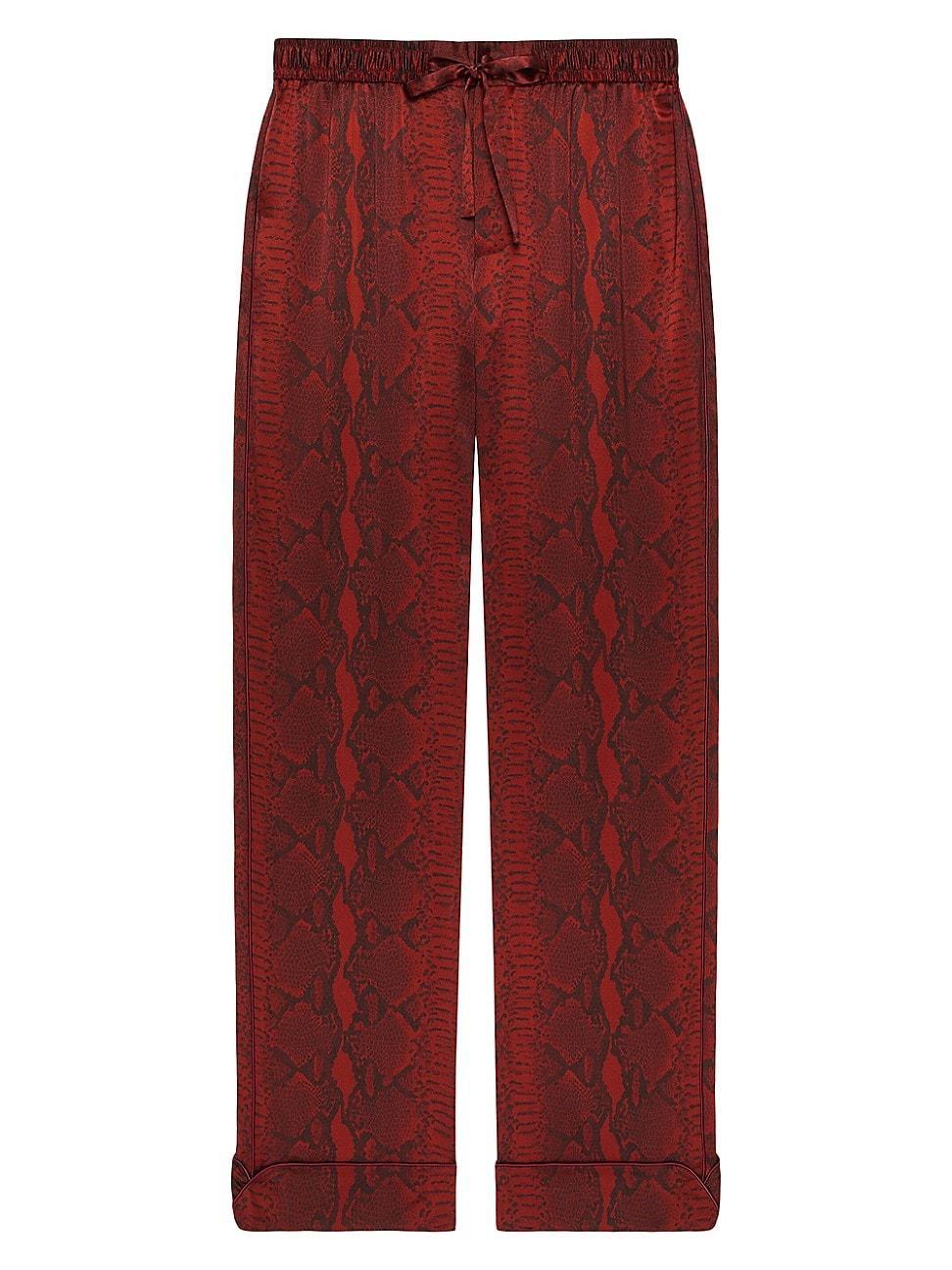 Mens Pyjamas Pants in Python Print Silk Product Image