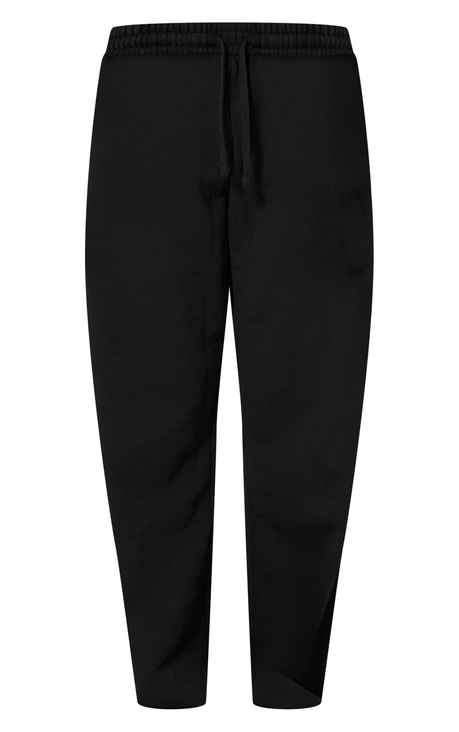 PRETTYLITTLETHING Black Premium Embroidered Oversized Wide Leg Sweatpants Product Image