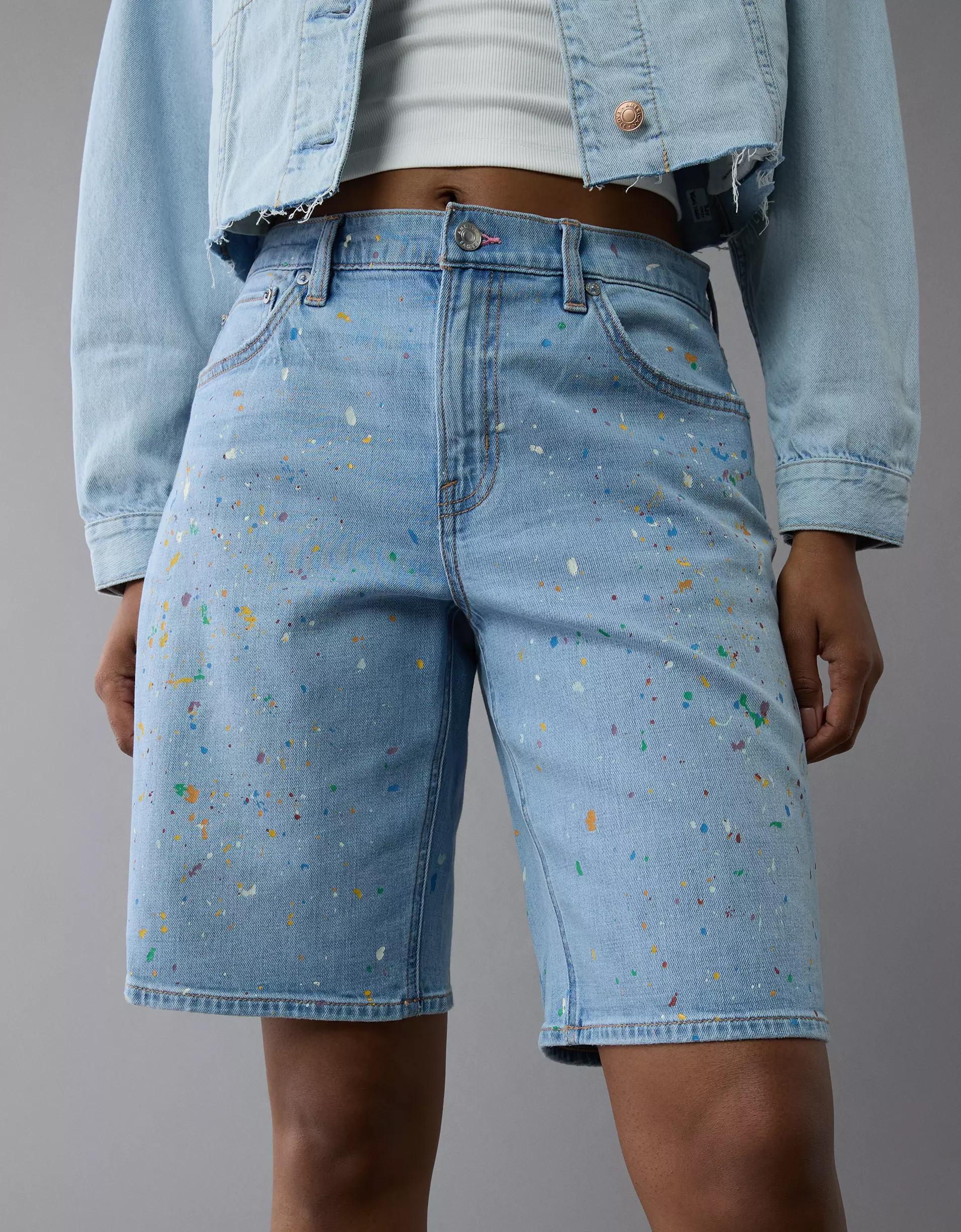 AE 11" Pride Dreamy Drape Stretch Denim High-Waisted Jort Product Image