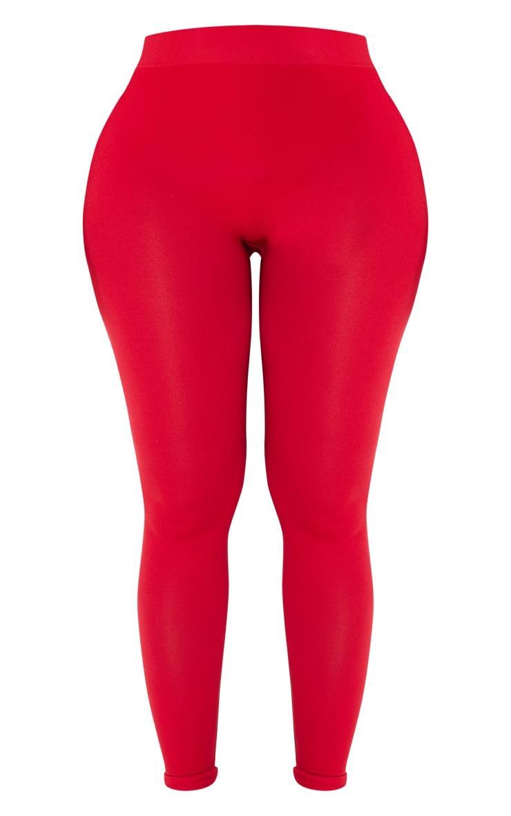 Shape Cherry Red Stretch Seamless High Waisted Leggings Product Image