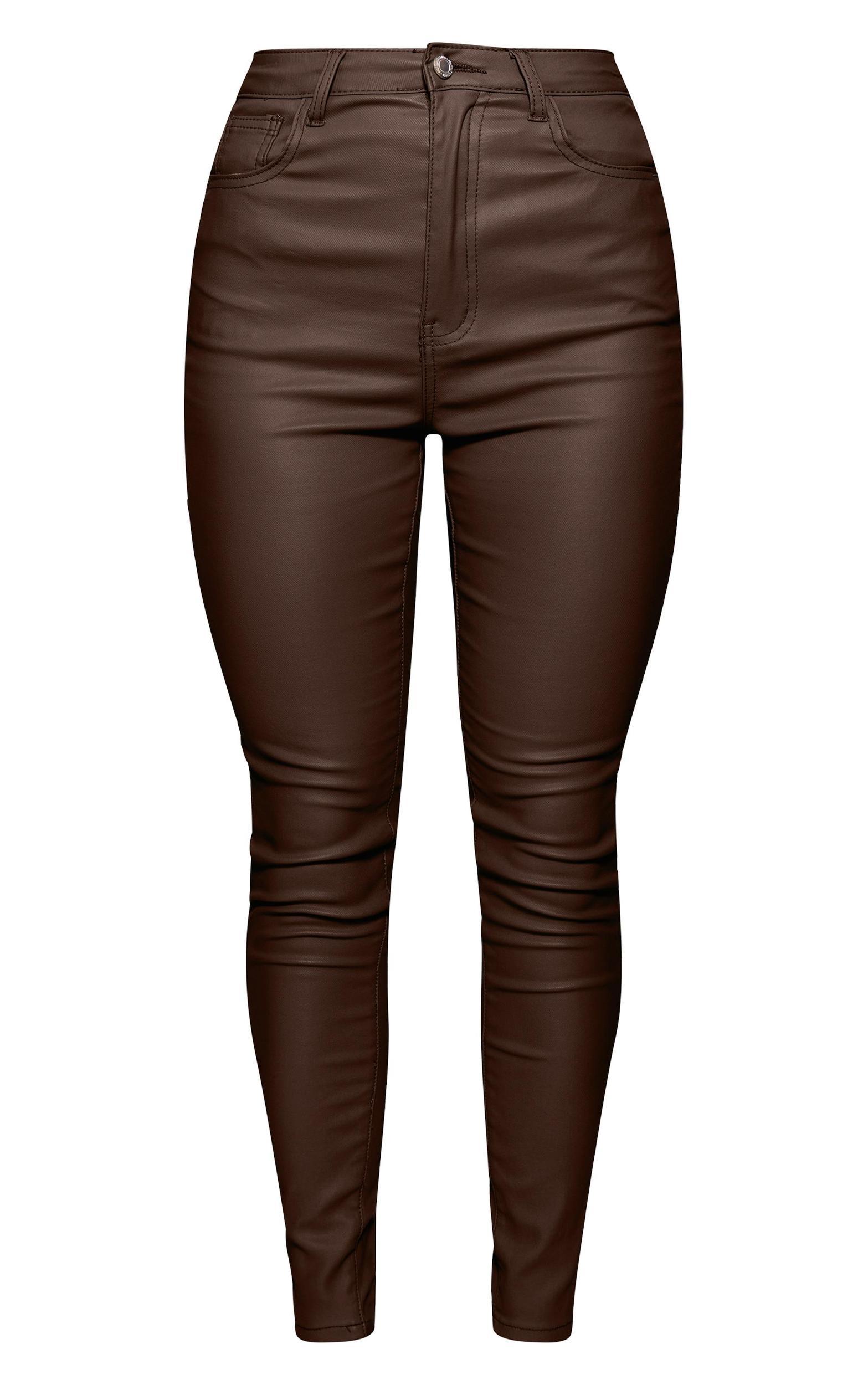 Chocolate Hourglass Coated Skinny Jeans Product Image