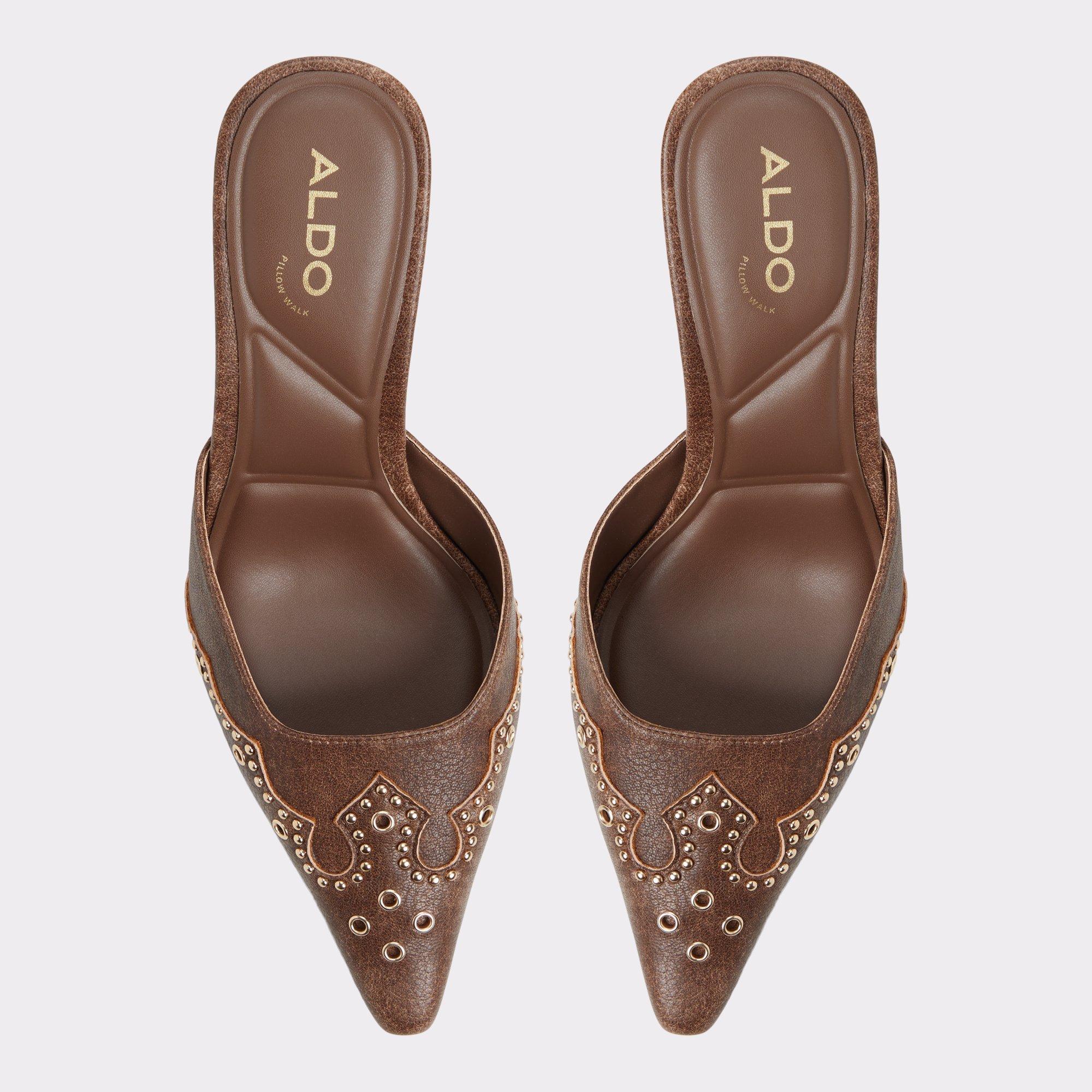 ALDO Amarilla - Women's Mule Slide - Brown, Size 7.5 Product Image