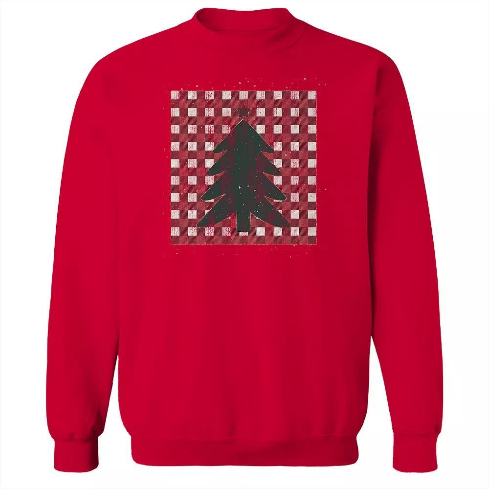 Men's Christmas Tree Fleece Sweatshirt, Women's, Size: Medium, Red Product Image