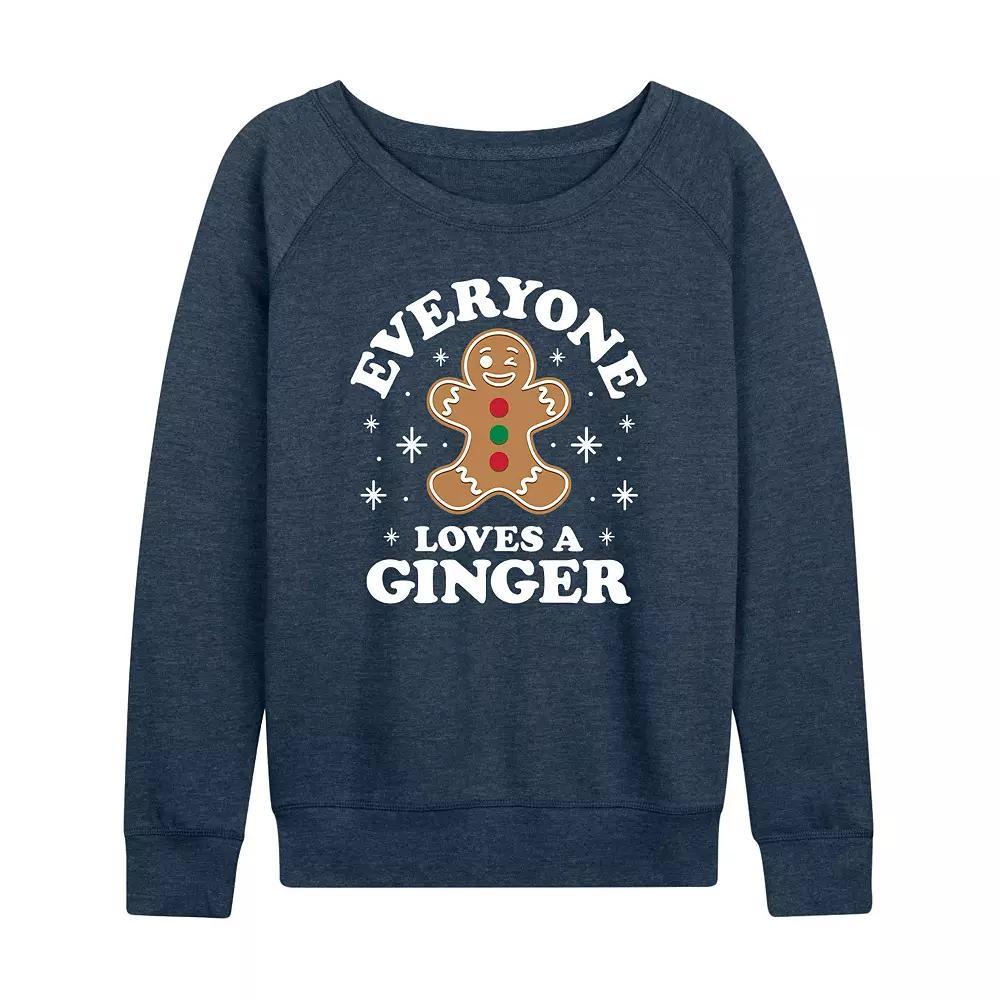 Womens Gingerbread Man French Terry Long Sleeve Tee Grey Indigo Product Image