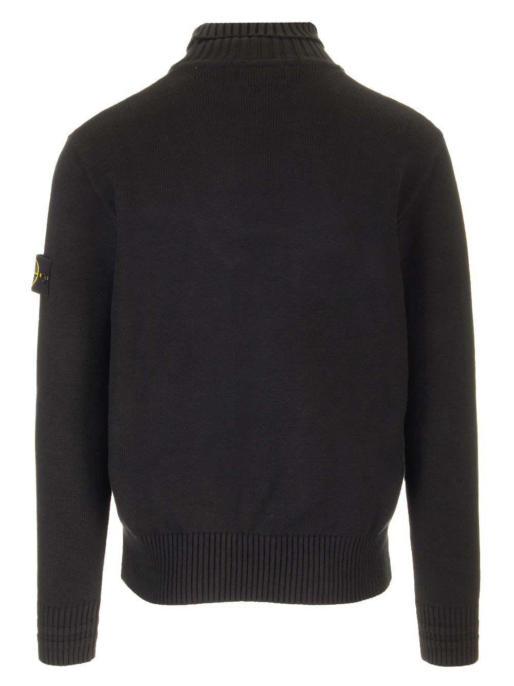STONE ISLAND Crewneck Sweater In Winter Cotton In Black Product Image