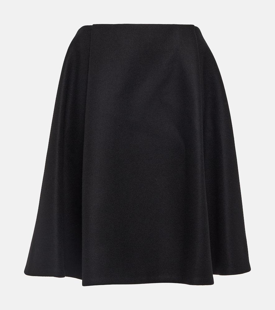 KHAITE Farla Wool-blend Midi Skirt In 200 Black Product Image