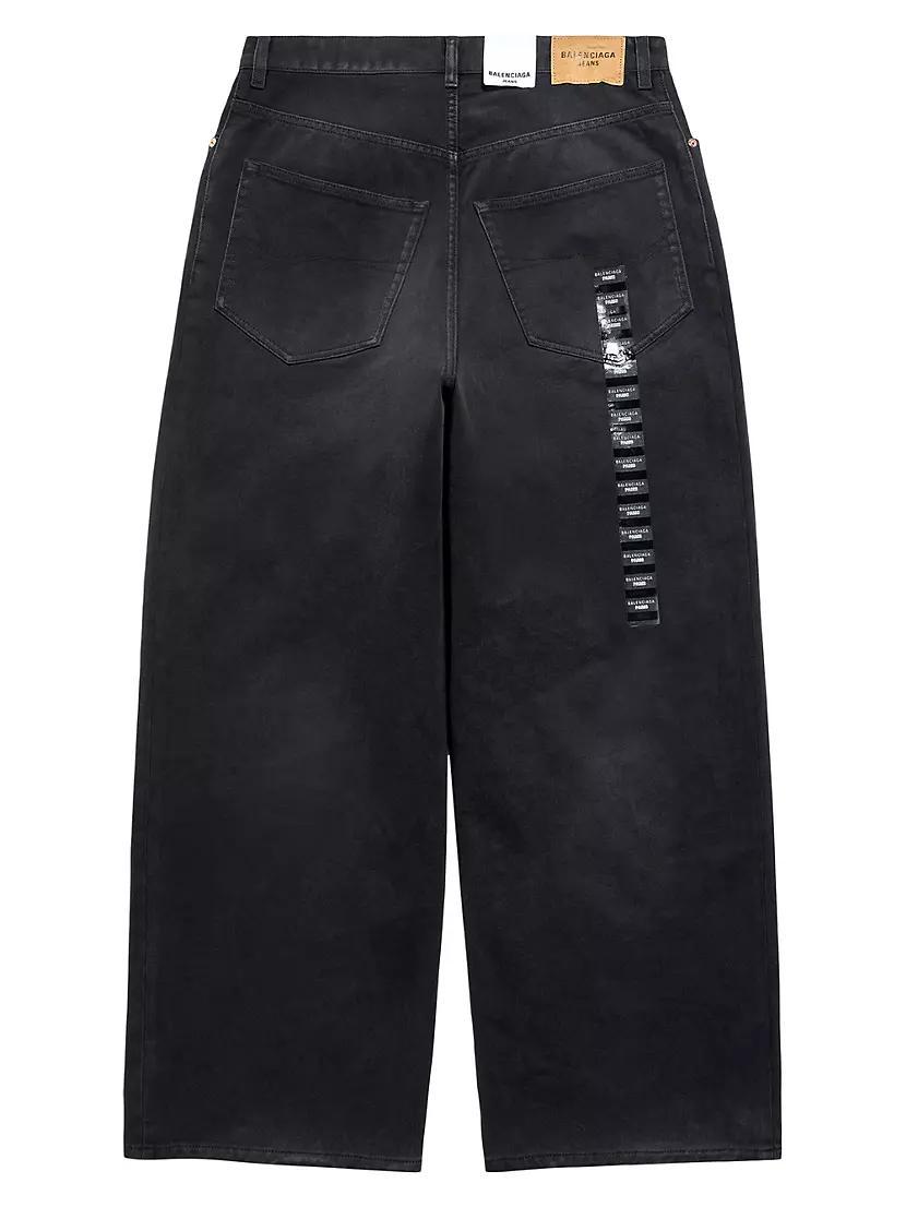 Denim Size Sticker Baggy Pants Product Image