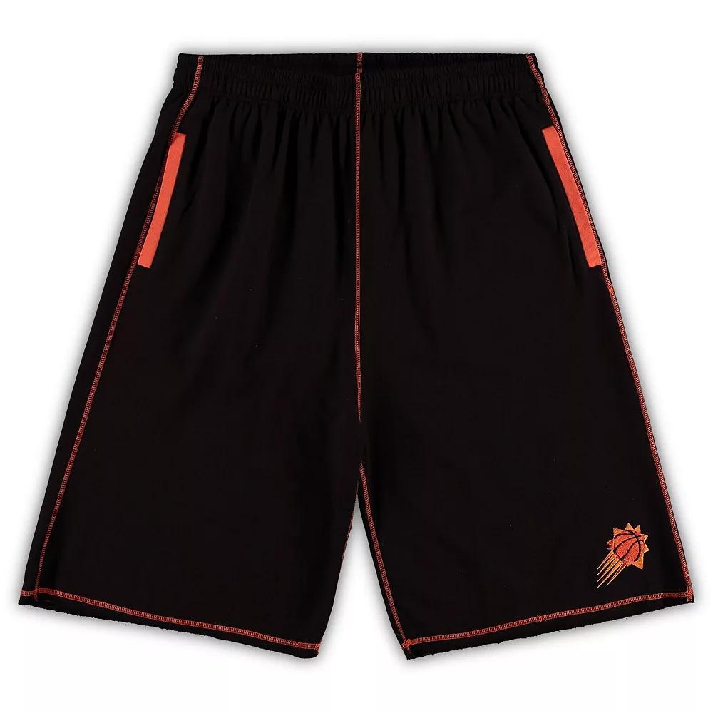 Men's Black/Orange Phoenix Suns Big & Tall Contrast Stitch Knit Shorts, Size: 2XLT, Phx Black Product Image