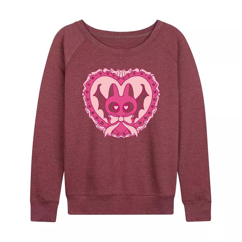 Womens Hair Up Sweats On Brain Off French Terry Long Sleeve Tee, Girls Grey Juniper Product Image