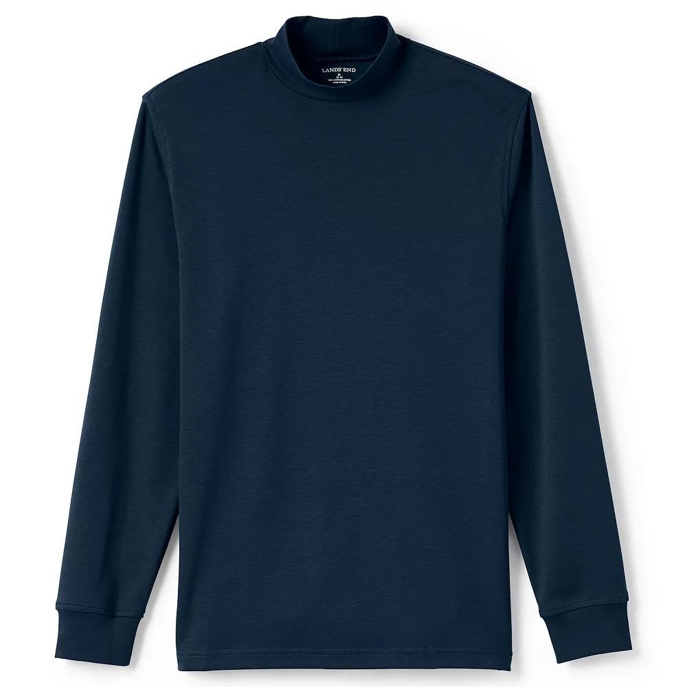 Lands' End Men's Super Soft Supima Mock Turtleneck, Size: Small, Black Product Image