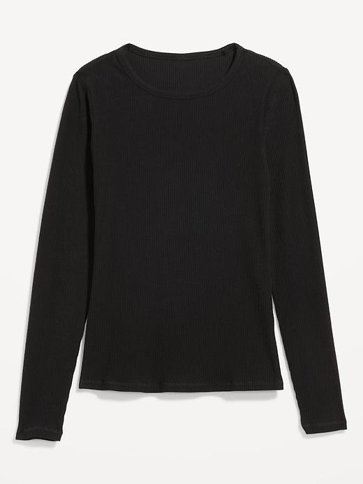 Plush-Knit Long-Sleeve T-Shirt Product Image