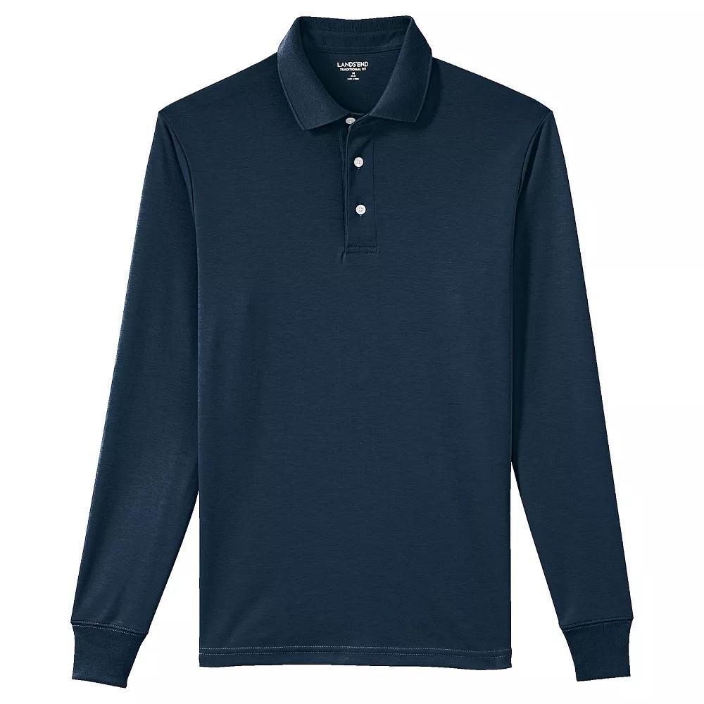 Men's Lands' End Soft Supima Polo, Size: Large, Radiant Blue Product Image