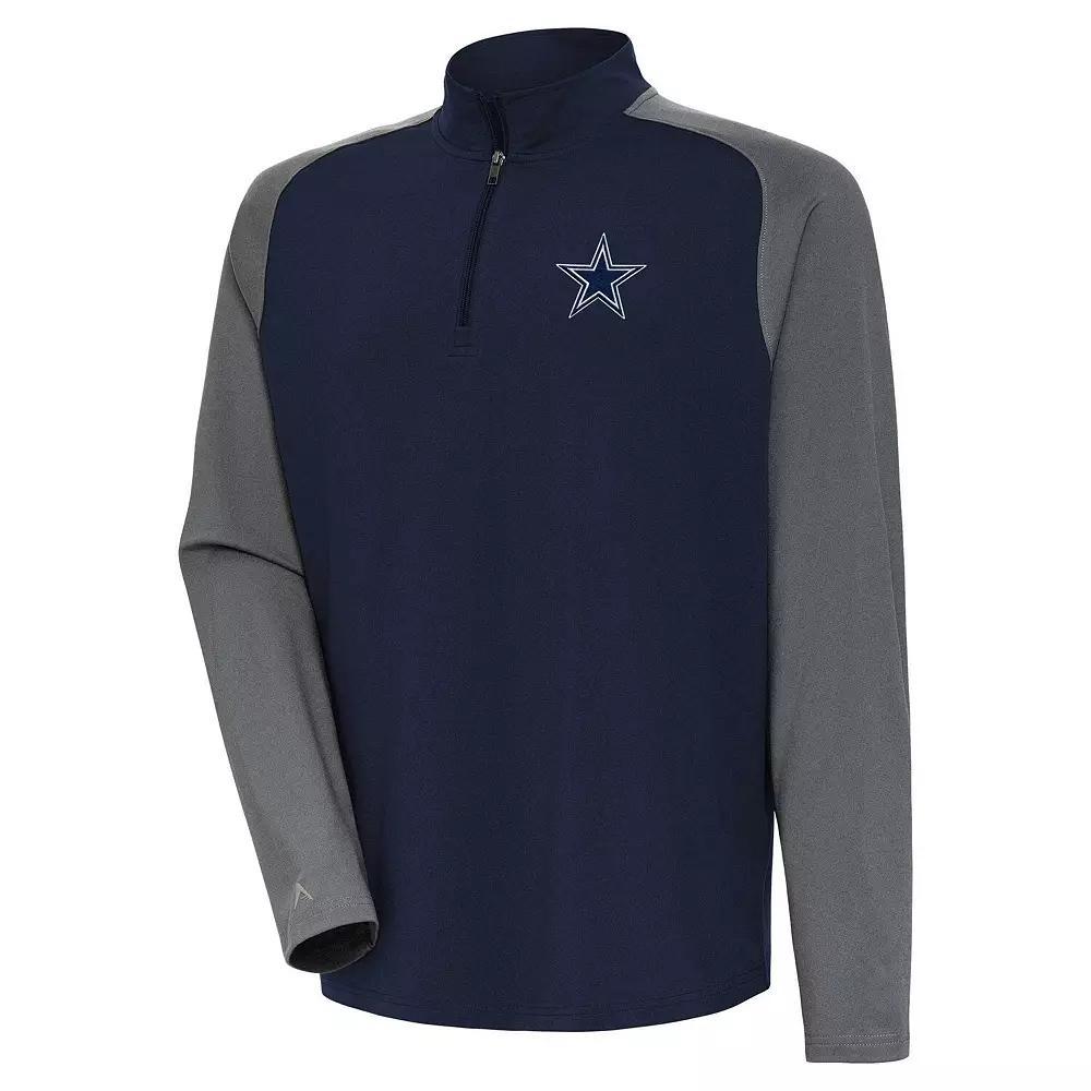 Men's Antigua Navy Dallas Cowboys Dauntless Raglan Quarter-Zip Jacket, Size: 3XL, Blue Product Image