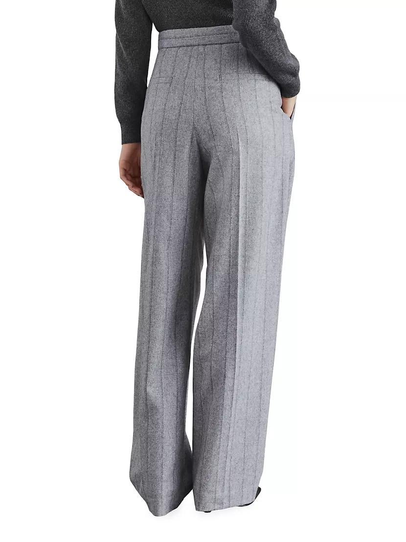 Virgin Wool Flannel Relaxed Tailored Trousers Product Image