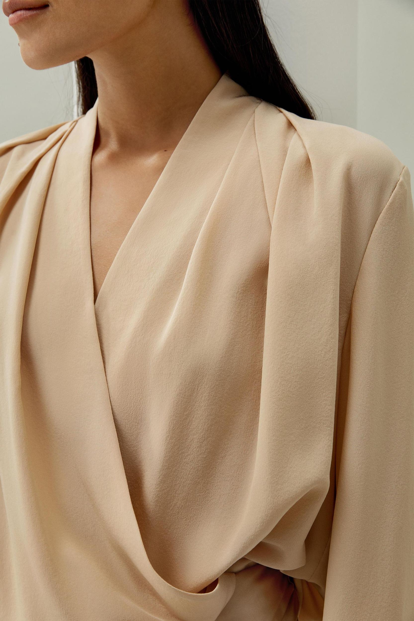 Silk Crêpe de Chine Long Sleeve Blouse Product Image