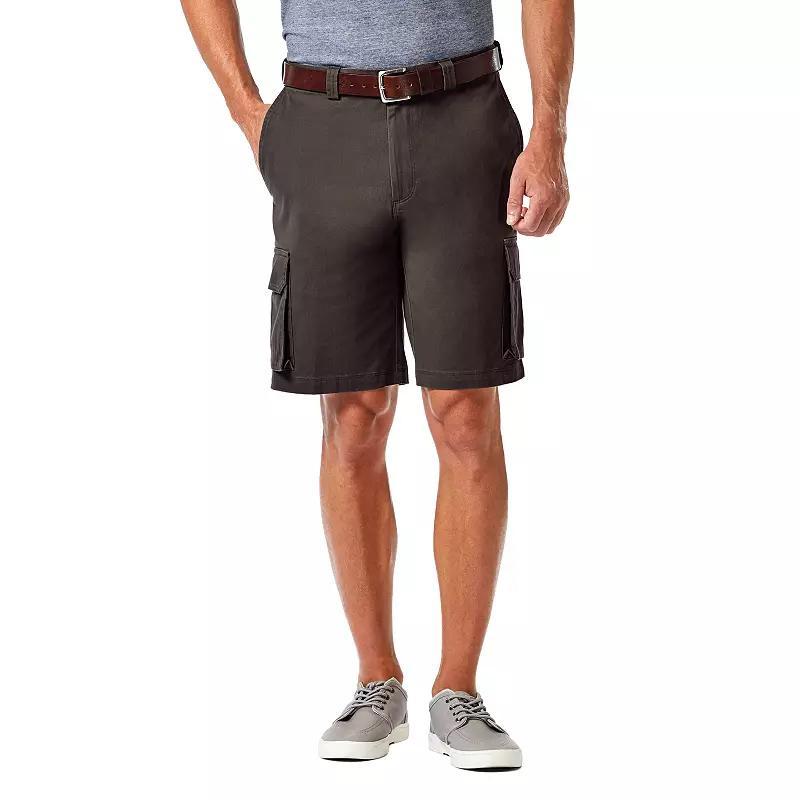 Men's Haggar® 10" Straight-Fit Stretch Cargo Flat-Front Shorts, Size: 44, Green Product Image