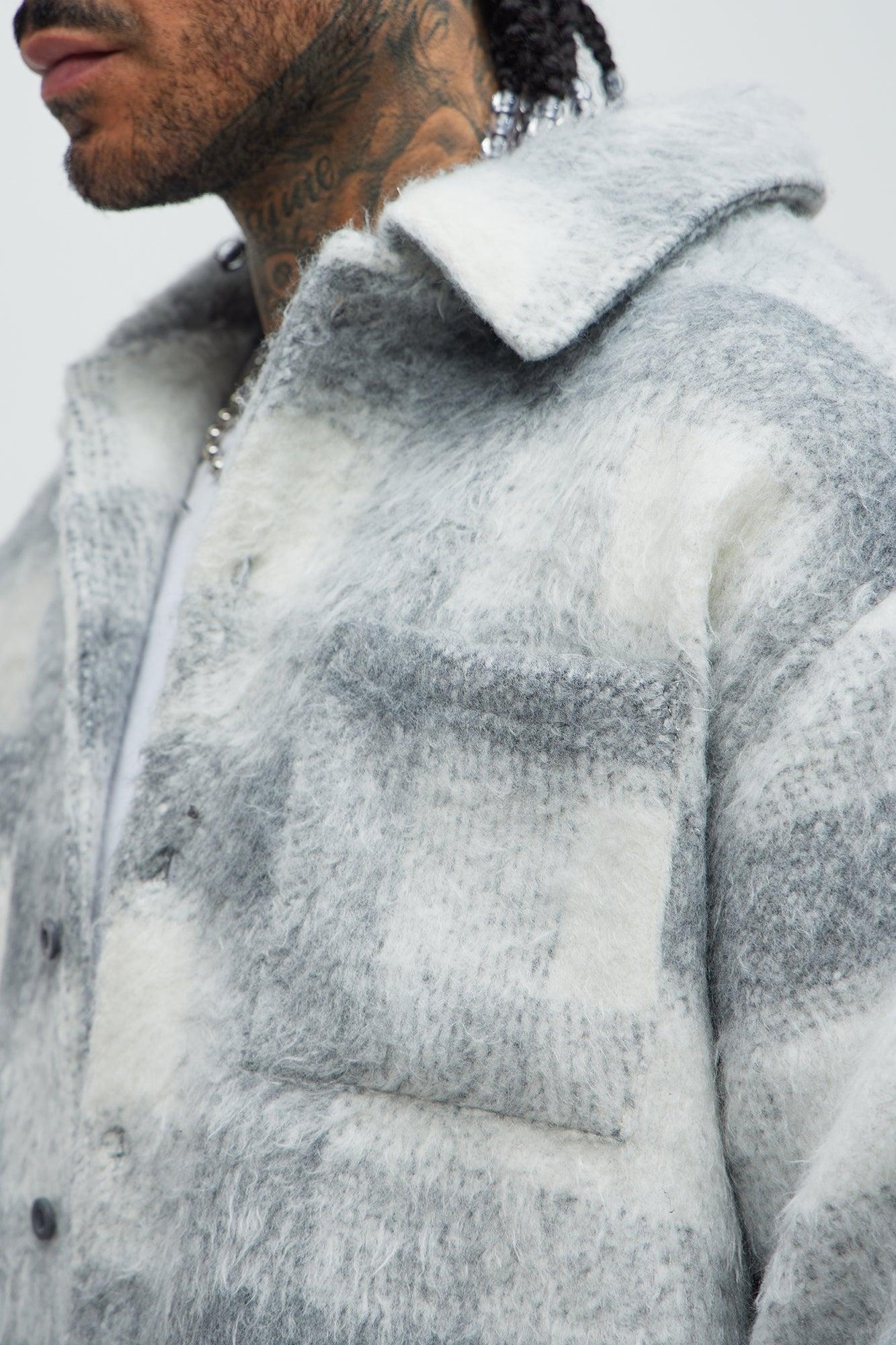 Move Up Plaid Shacket - Grey/Grey Product Image