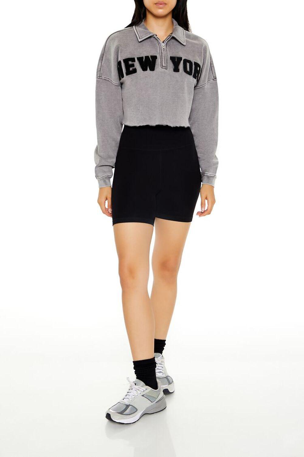 New York Half-Zip Cropped Pullover | Forever 21 Product Image