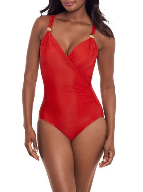 Miraclesuit Razzle Dazzle Siren Underwire Shaping V-Neck One Piece Swimsuit Product Image
