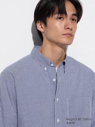 Broadcloth Shirt Checked Blue 2XL UNIQLO US Product Image