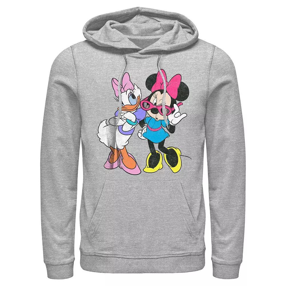 Men's Mickey Mouse Minnie And Daisy Graphic Hoodie, Size: Large, Athletic Grey Product Image