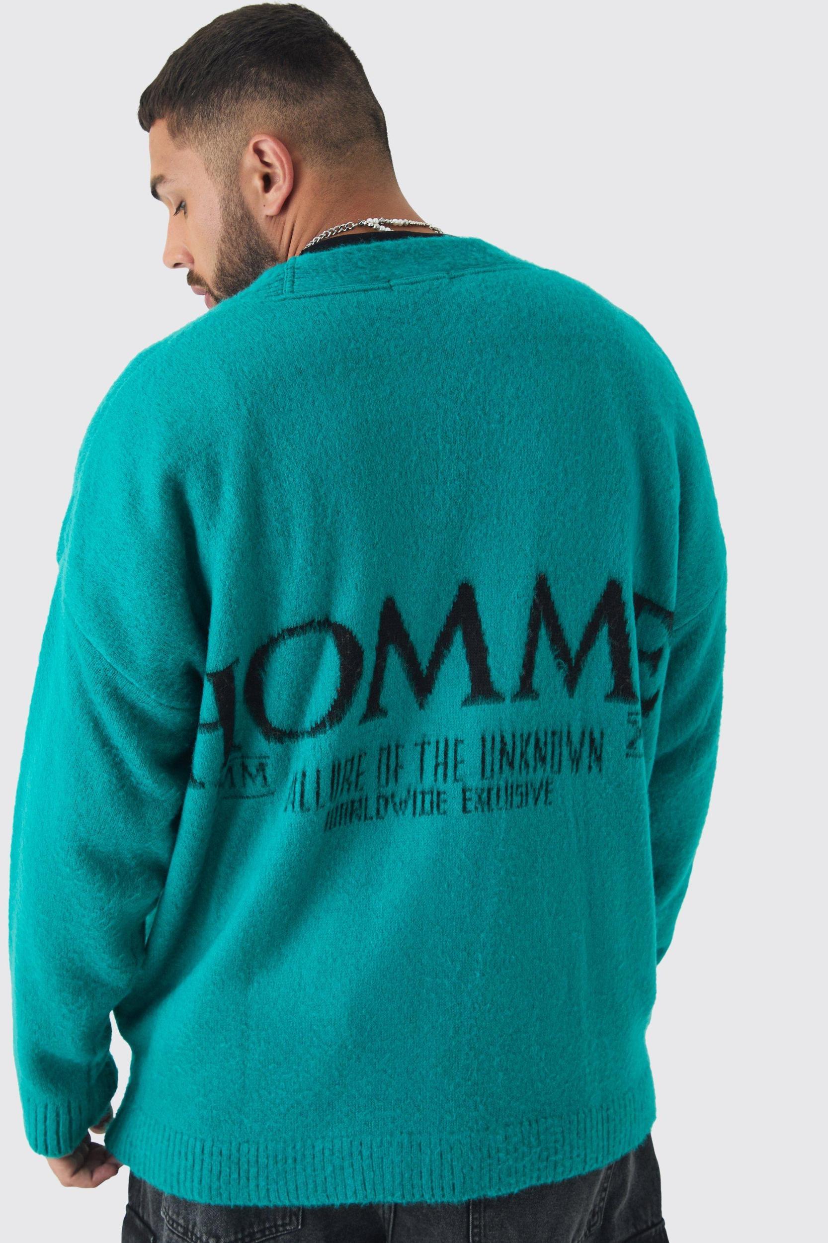 Plus Homme Fluffy Knit Cardigan | boohooMAN USA Product Image