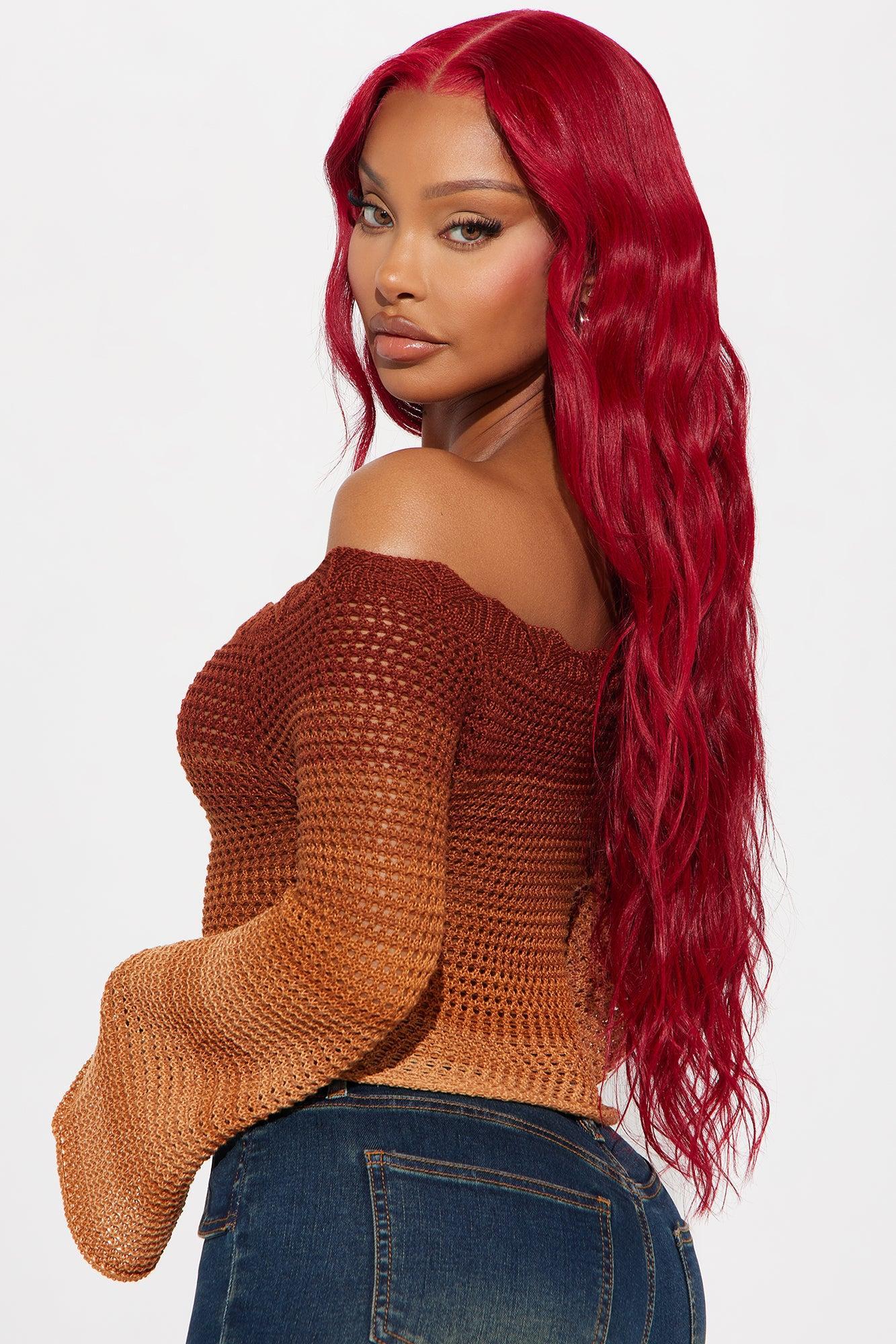 Summer Sunsets Off Shoulder Crochet Top - Brown/combo Product Image