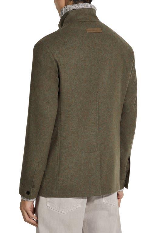 ZEGNA Conte Chore Blazer In Army Green Multimélange Product Image