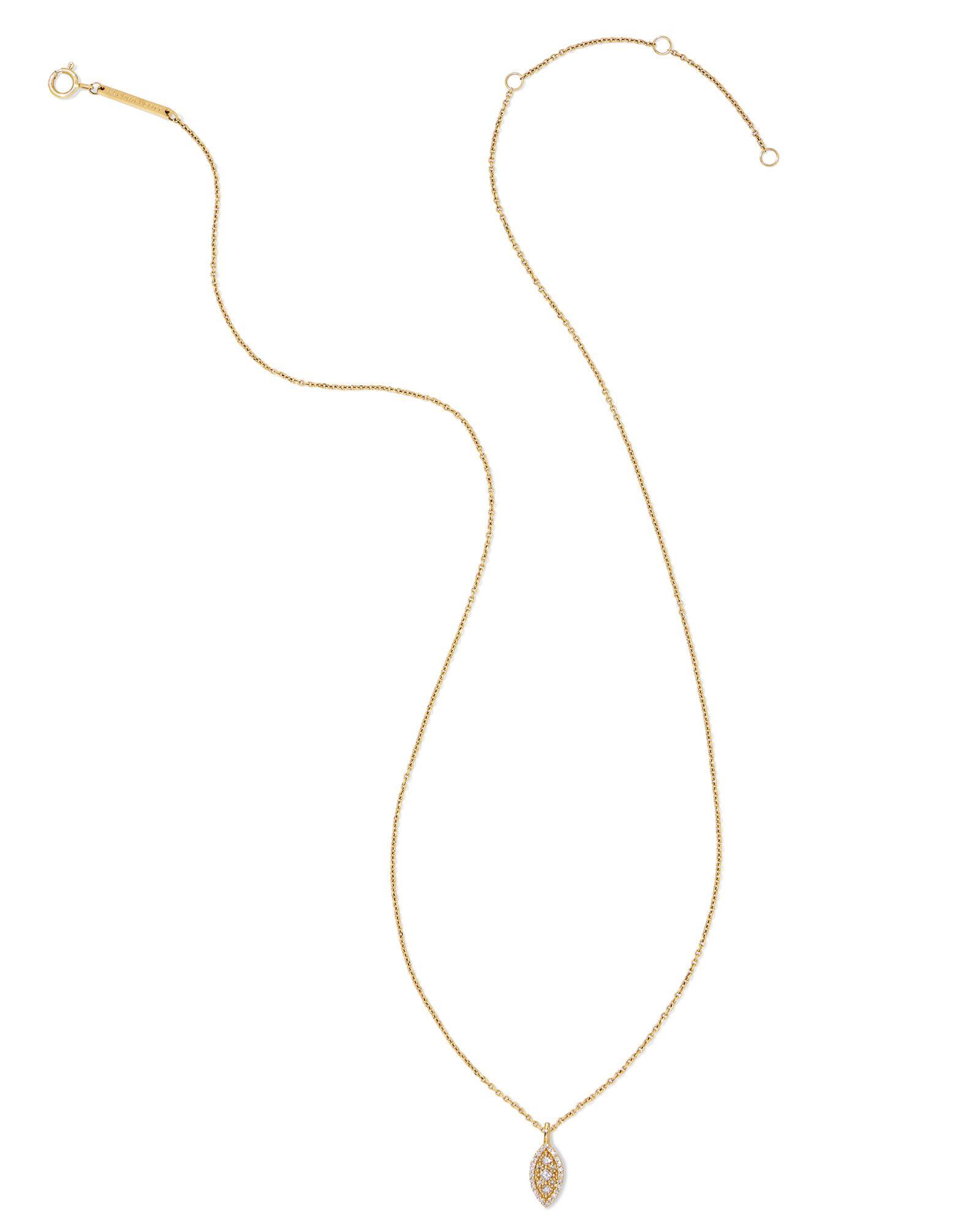 Vivianne 14k Yellow Gold Pendant Necklace in White Diamond Product Image