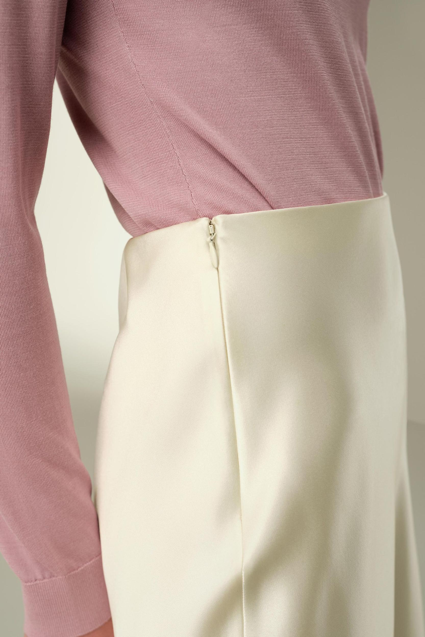 Mid Rise Silk Midi Skirt Product Image