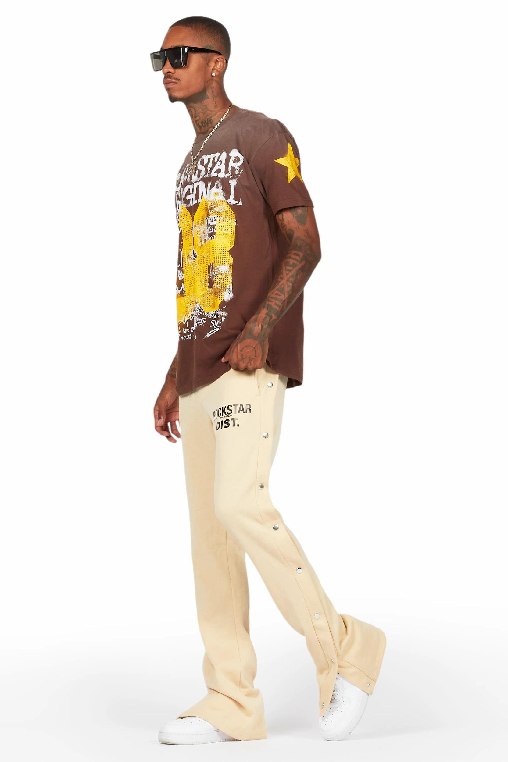 Alpine Beige Baggy Snap Button Pant Male Product Image