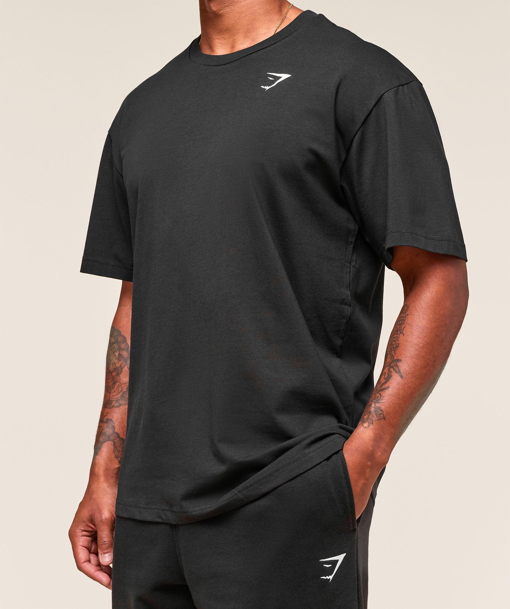 Gymshark Essential Oversized T-Shirt - Black Male Product Image