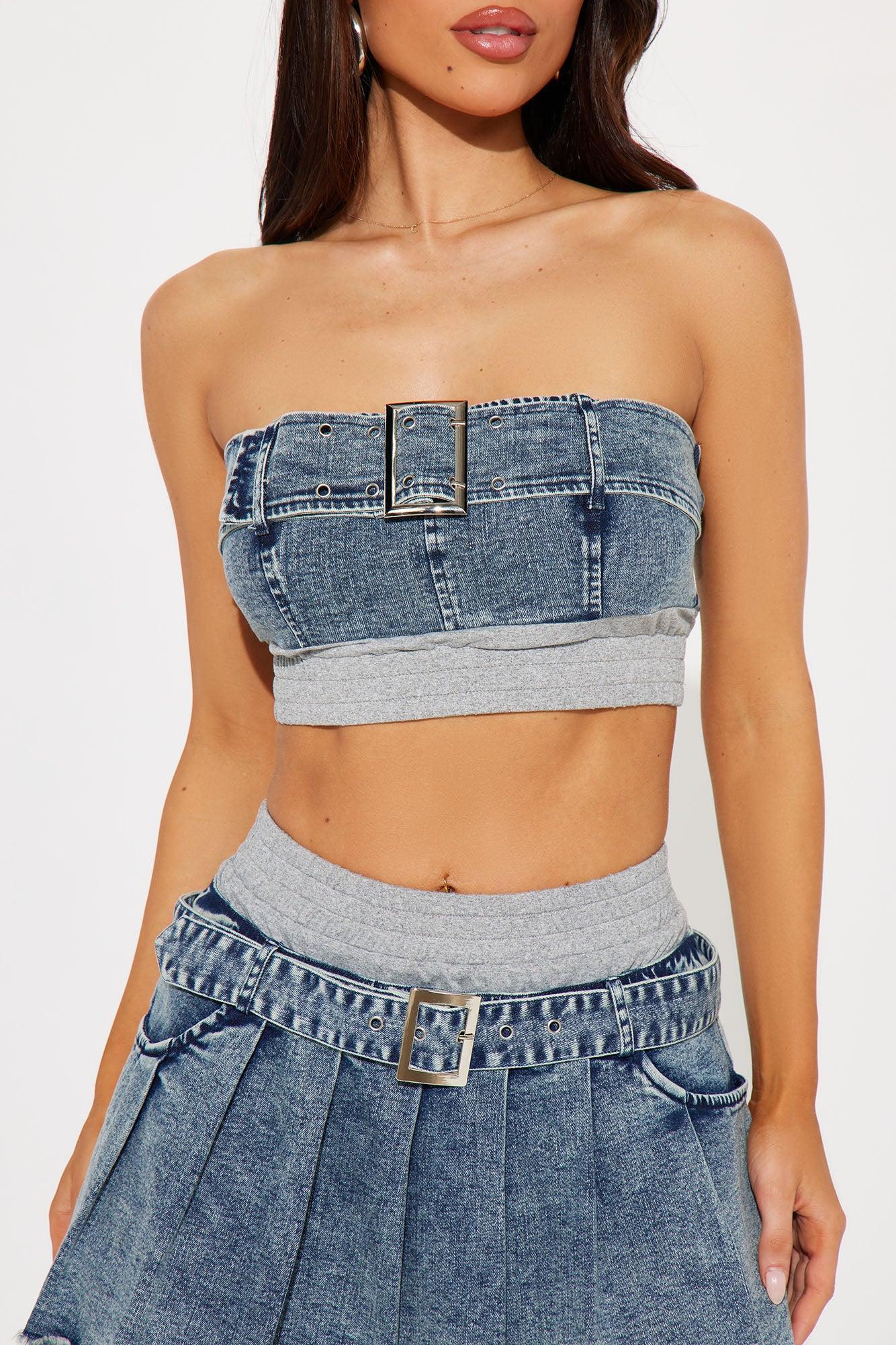 Cooler Than You Denim Skirt Set - Medium Wash Product Image