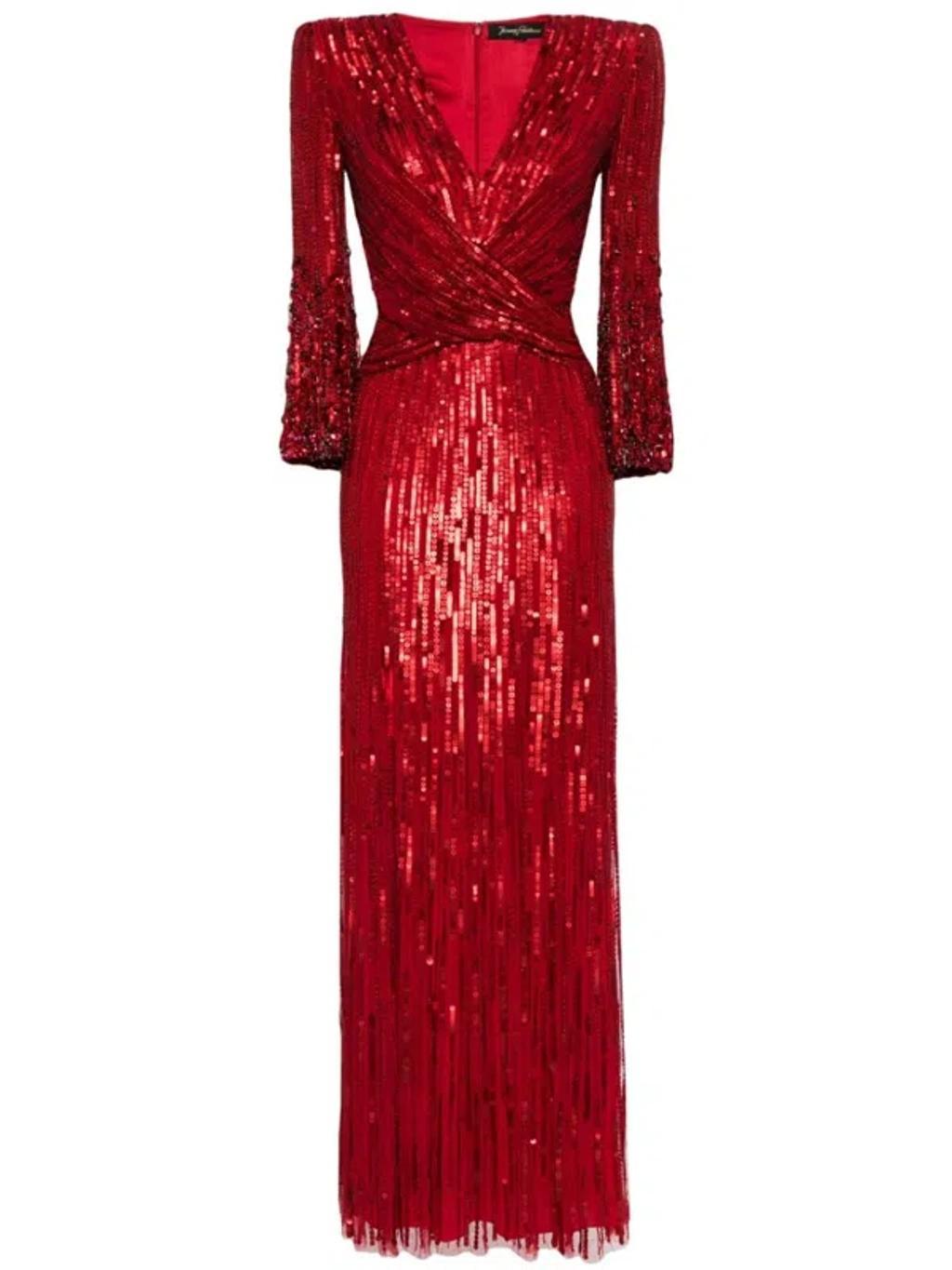 Cosmos sequin-embellishment gown Product Image