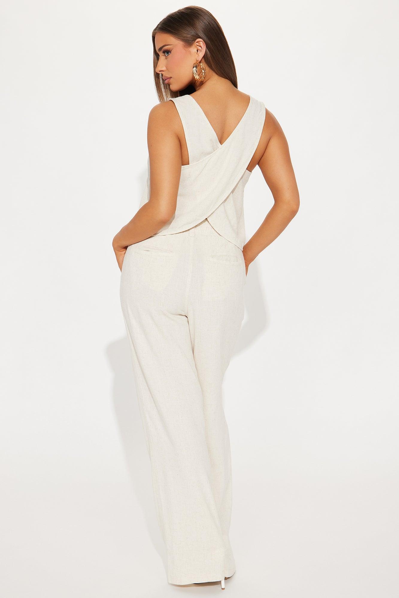 Lory Linen Pant Set - Oatmeal Product Image