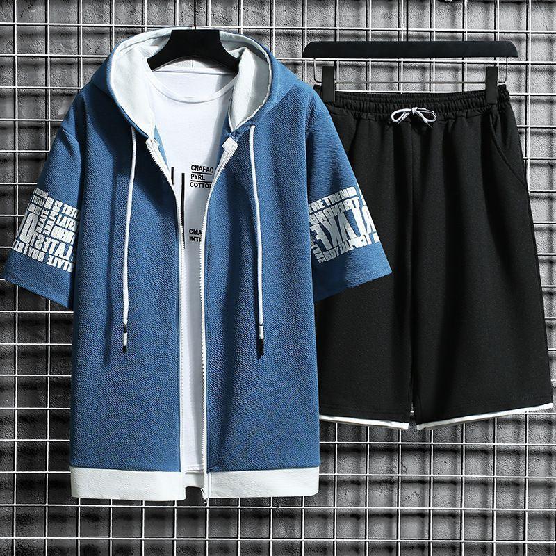 Set : Cardigan Sweatshirt + Sweat Shorts Product Image