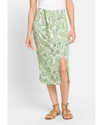 Olsen Womens Boho Paisley Pull-On Midi Skirt Product Image