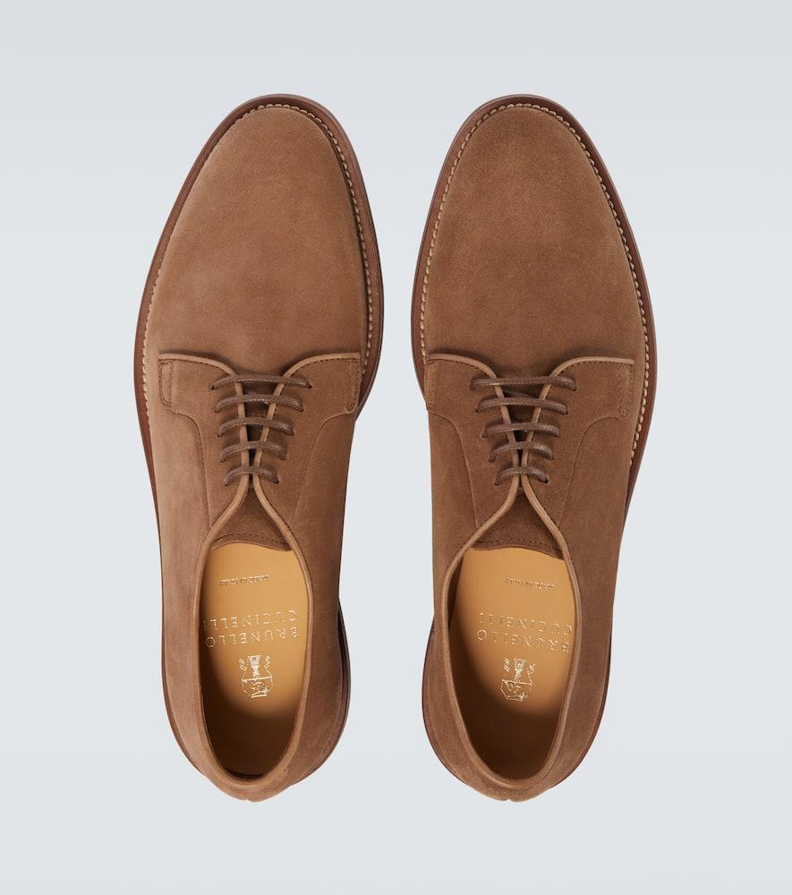 BRUNELLO CUCINELLI Suede Lace-up Shoes In Brown Product Image