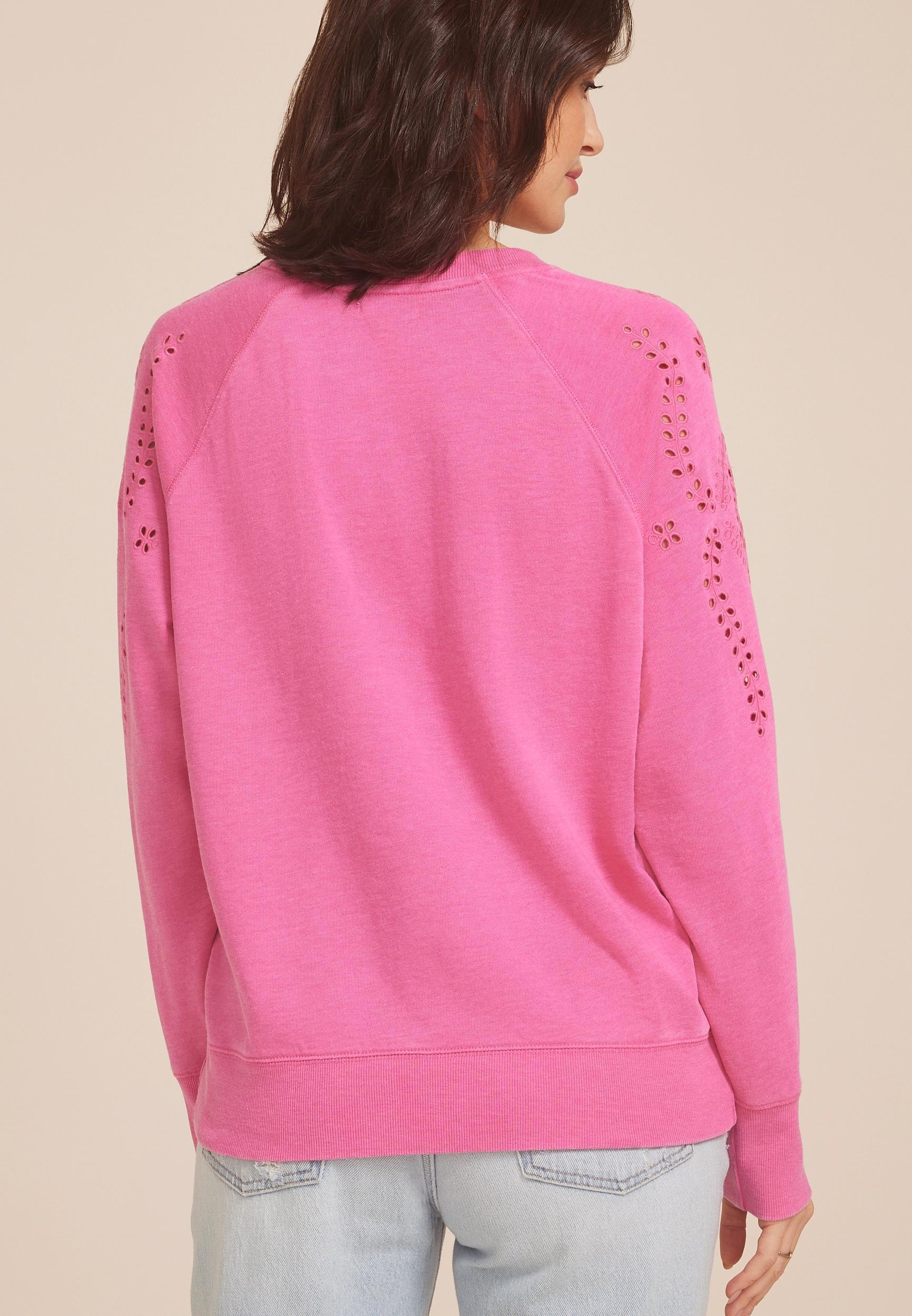 Burn Wash Eyelet Sleeve Sweatshirt Product Image