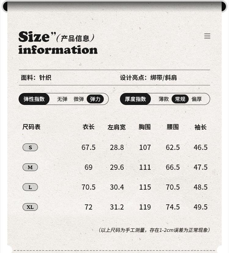 Long-Sleeve Asymmetrical Plain Top Product Image