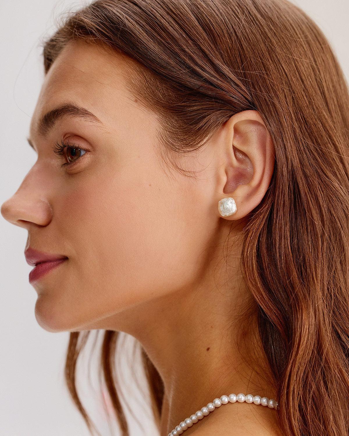 Silver Pearl Earrings Product Image