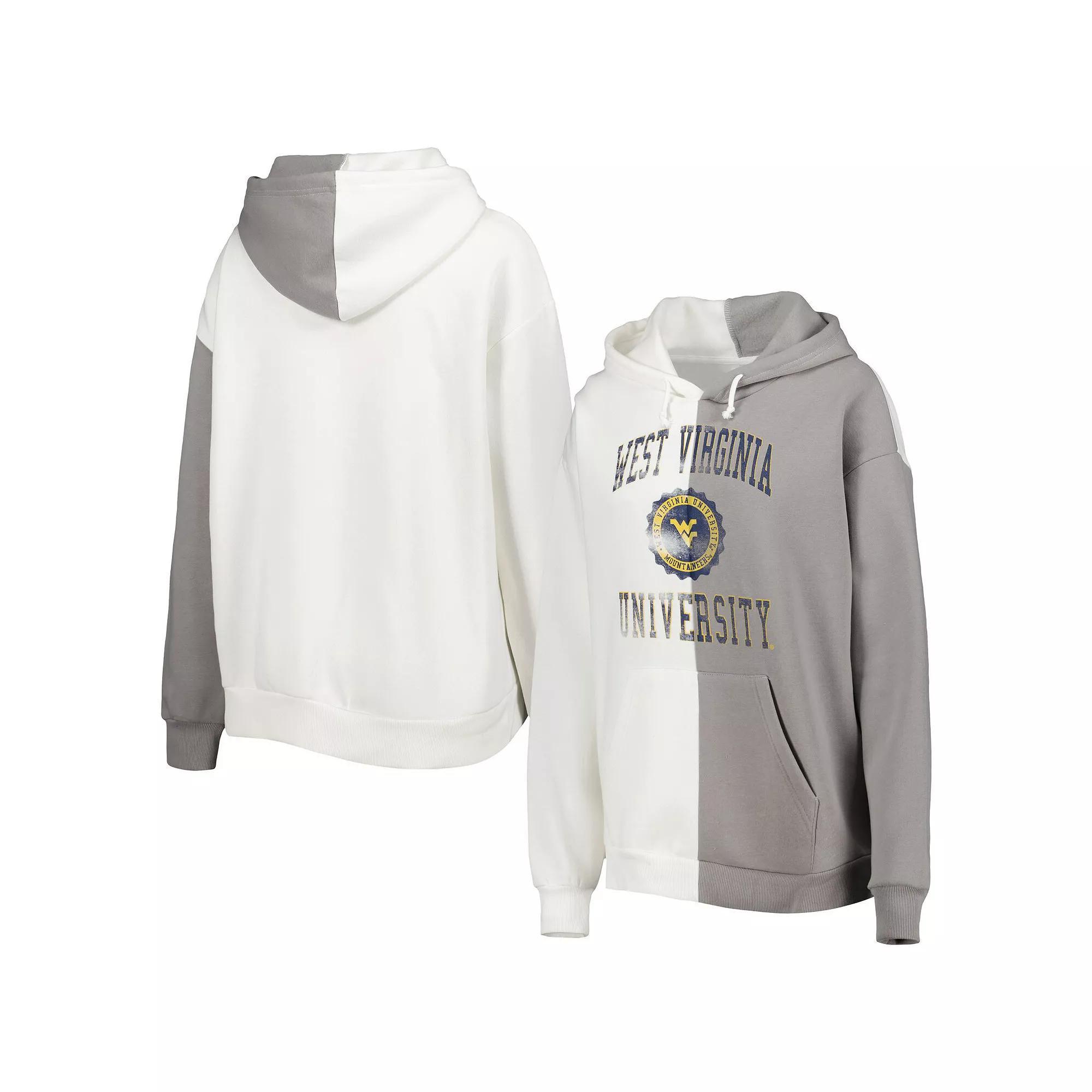 Women's Gameday Couture Gray/White West Virginia Mountaineers Split Pullover Hoodie, Size: Small Product Image