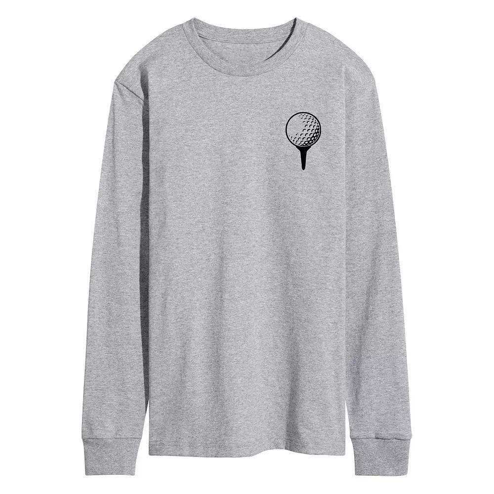 Mens Golf Ball on Tee Long Sleeve Graphic Tee Product Image
