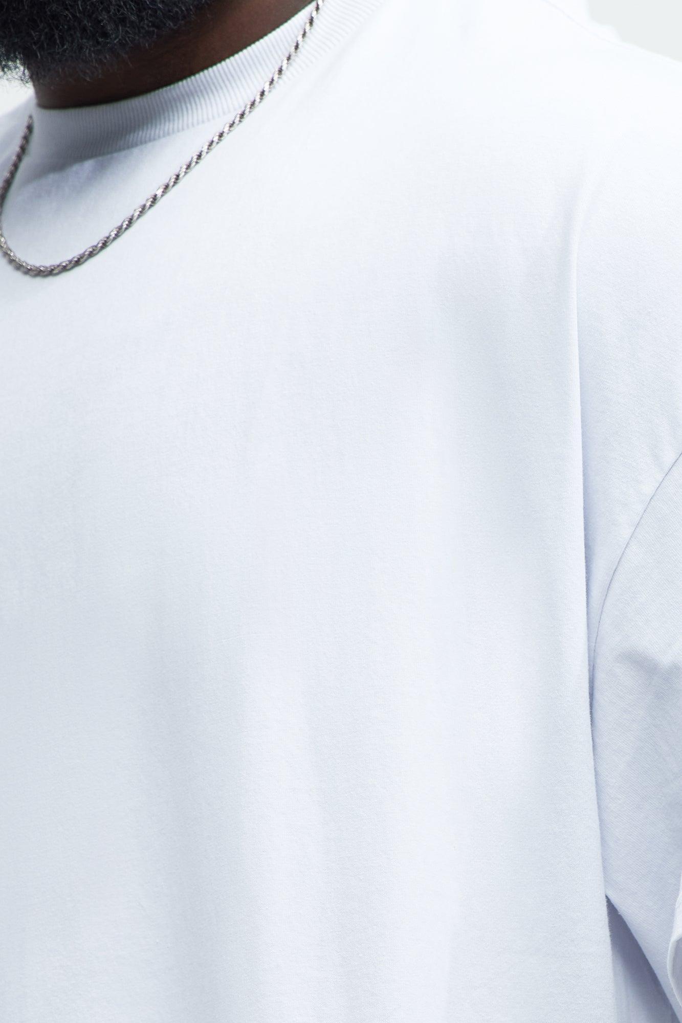 Boxy Cropped Heavyweight Short Sleeve Tee - White Product Image