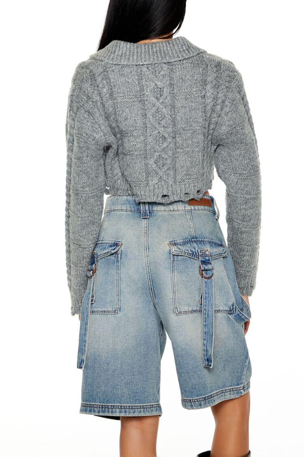 Cable Knit Sharkbite Half-Zip Sweater | Forever 21 Product Image