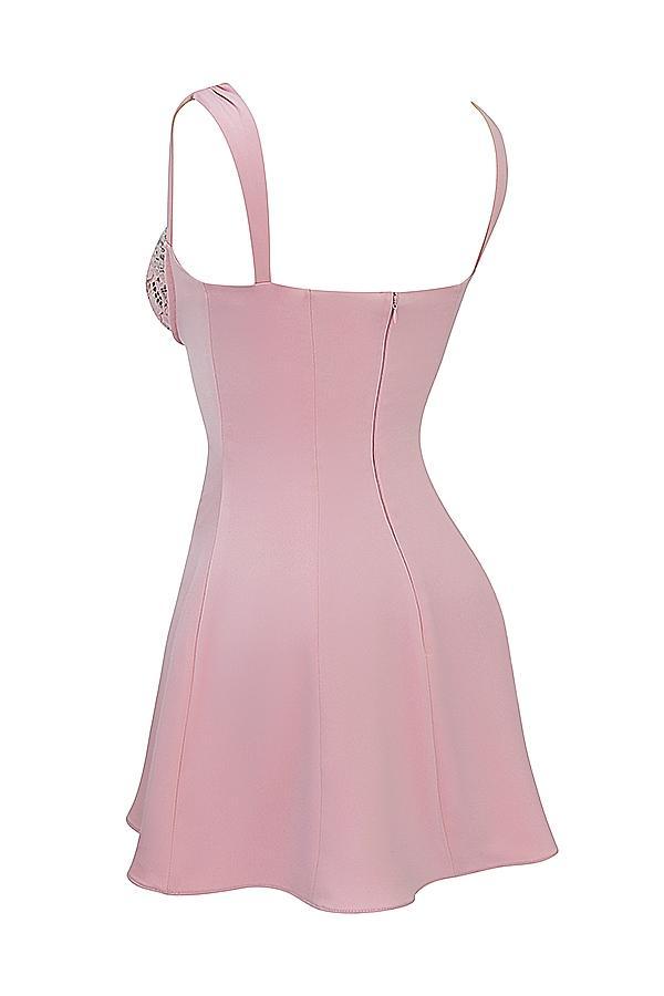 Adriana Rose Satin And Lace Mini Dress Product Image